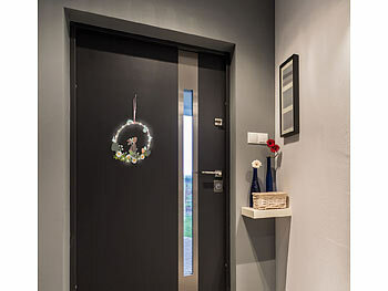 PEARL Oster-Fenster- & Tür-Deko mit Hase, LED-Beleuchtung und Timer