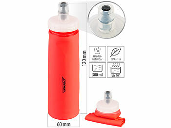 Roll-On-Flaschen: Speeron Faltbare Trinkflasche mit geradem Boden, BPA-frei, 300 ml, orange