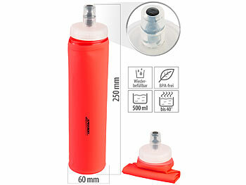 Roll-On-Flaschen: Speeron Faltbare Trinkflasche mit geradem Boden, BPA-frei, 500 ml, orange