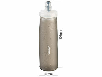 Speeron 2er-Set Faltbare Trinkflaschen, gerader Boden, 300 + 500 ml, anthrazit