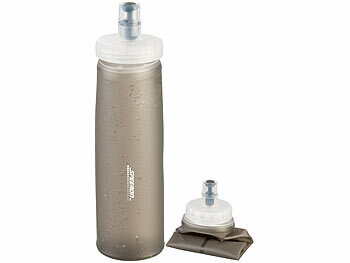 Speeron 2er-Set Faltbare Trinkflaschen, gerader Boden, 300 + 500 ml, anthrazit
