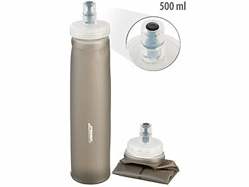 Speeron Faltbare Trinkflasche mit geradem Boden, BPA-frei, 500 ml, anthrazit