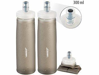 Speeron 2er-Set Faltbare Trinkflaschen, gerader Boden, 300 ml, anthrazit