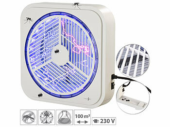 Moskito Killer Lampe: Lunartec UV-Insektenvernichter zur Wandmontage, mit Selbstreinigung, 2.400 Volt