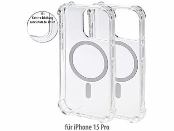 iPhone 15 Handyhüllen: Xcase 2er Set Transparente iPhone 15 Pro MagSafe Hybrid Hülle
