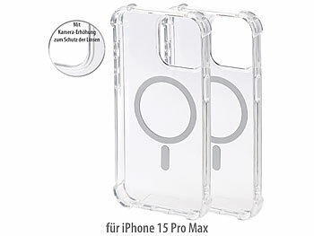 iPhone-15-Case: Xcase Transparente iPhone 15 Pro Max MagSafe Hybrid Hülle