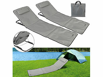 Liegen: infactory 2er-Set Faltbare Strandliege, verstellbare Rückenlehne, 145x47x40 cm
