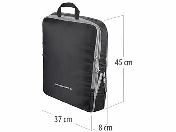 PEARL 2er-Set Kompressions-Packtaschen für Handgepäck, Größe XL, 45x37x8 cm