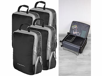 Kompressionstaschen: PEARL 4er-Set Kompressions-Packtaschen für Handgepäck, Größe L, 37x27x7 cm