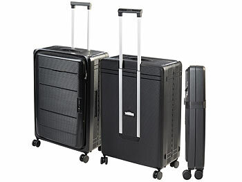 4-Rad-Koffer: Xcase Faltbarer 4-Rollen-Hartschalen-Koffer, TSA-Schloss, 26" / 66 cm, 90 l