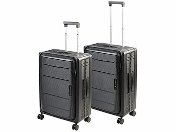 Reise Trolley 4 Rollen: Xcase 2er-Set faltbare 4-Rollen-Hartschalen-Koffer, TSA,  24" / 61 cm, 70 l