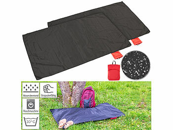 wasserabweisende Decke: PEARL 2er-Set Mini-Picknickdecke 70 x 110 cm, kleines Packmaß, 55 g
