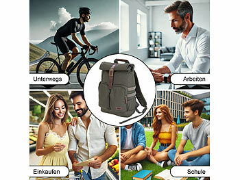 Xcase Rolltop-Business-Rucksack-großem Eck-Reißverschluss, Versandrückläufer