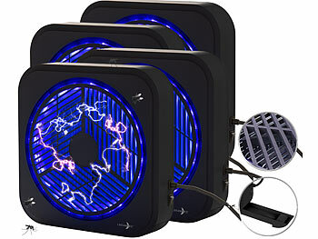 UV-Insektenlampe: Lunartec 4er Set UV-Insektenvernichter zur Wandmontage, mit Selbstreinigung