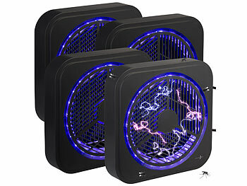Lunartec 4er Set UV-Insektenvernichter zur Wandmontage, mit Selbstreinigung