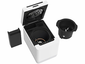 Rosenstein & Söhne Elektrischer Kompostierer mit LCD-Display, 1,5 Liter, 350 W, Autoclean