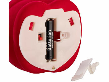 infactory 2er-Set Winke-Gartenzwerge, 16,5 cm, beflockt, Batteriebetrieb, rot