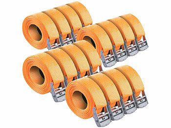 6 Cinghie Di Fissaggio Resistenti Fino A 250 Kg; Larghezza 25 Mm, 1 Pezzo Da 3 M, 4 M, 5 M E 6 M In Nero, Blu, Rosso, Giallo Fluo, Verde Oliva - Foto 2