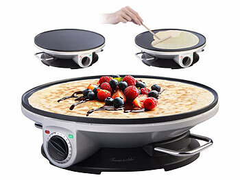 Macchina Per Crêpes Professionale 40cm, Acciaio Inox, Antiaderente 1700W