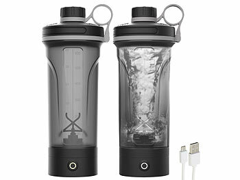 Eiweiß Mixer: PEARL sports 2er-Set Akku-Protein- und Milchshaker, 600 ml, spülmaschinenfest