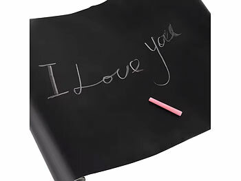 infactory Selbstklebende Tafelfolie mit 5 bunten Kreiden, abwischbar,90 x 200 cm