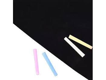 infactory Selbstklebende Tafelfolie mit 5 bunten Kreiden, abwischbar,90 x 200 cm