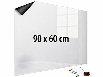 infactory 2er-Set Whiteboard-Folien, selbstklebend, 4 Marker, 90 x 60 cm 