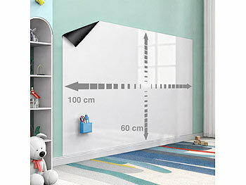 Whiteboard-Folie mit Markern und Schwamm