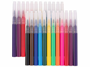 Mini-Airbrush-Stifte: infactory 24er-Set Airbrush Nachfüllung Ersatzfarben, ungiftig, abwaschbar