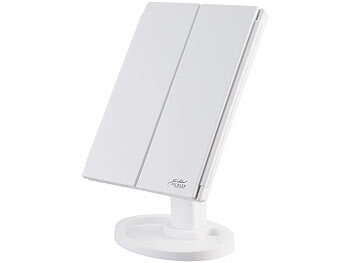 Sichler Beauty 2er-Set Falt-Schminkspiegel, LED-Beleuchtung, 3x/2x/1x-Vergrößerung