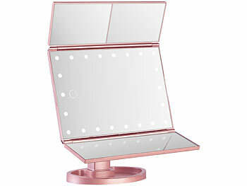 Sichler Beauty 2er-Set Falt-Schminkspiegel mit Beleuchtung, 3x/2x/1x-Vergrößerung