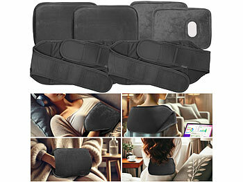 infactory 2er-Set Kleine elektrische Samt-Wärmflasche mit Gürtel & Hülle