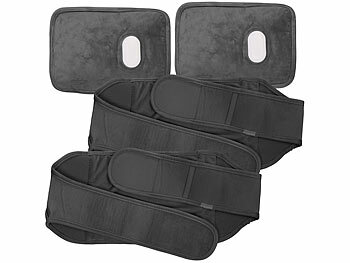 Wärmflasche ohne Wasser: infactory 2er-Set Kleine elektrische Samt-Wärmflasche mit Gürtel & Hülle