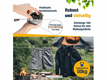 Wäscheleine mit Wandhalterung