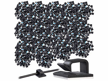 Kabel-Organizer-Clips: General Office 800er-Set selbstklebende Kabelhalter, für innen und außen, schwarz