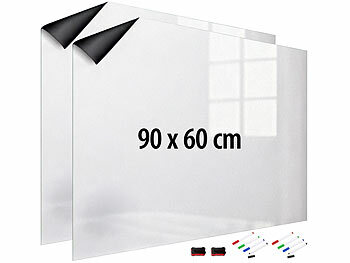 Magnettafeln Küche: infactory 2er-Set Whiteboard-Folien, selbstklebend, 4 Marker, 90 x 60 cm 