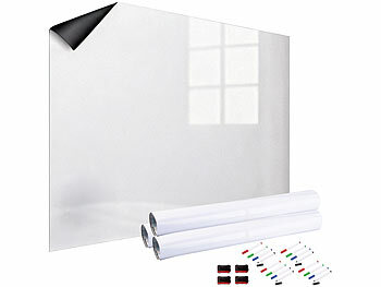 Planungs-Whiteboard: infactory 4er-Set Magn. Whiteboard-Folie, selbstklebend, 4 Marker, 150 x 100 cm