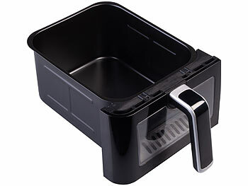 Rosenstein & Söhne Dual-Heißluftfritteuse, 2 Schubladen mit Sichtfenster, 10 Programme