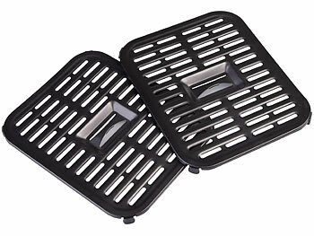 Rosenstein & Söhne Dual-Heißluftfritteuse, 2 Schubladen mit Sichtfenster, 10 Programme