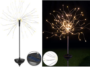 Solar Feuerwerks-Leuchte 3er Set LED Leuchte Beleuchtung Blume 