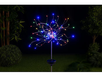 Garten Wegelampen Edelstahl Silber BO 4 LED Solarleuchten mit Stern Lichtspiel 