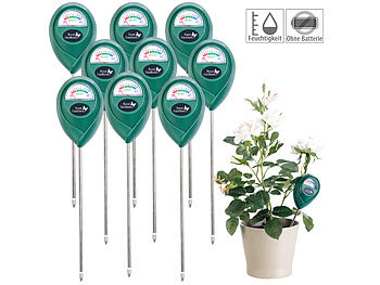 Feuchtefühler Pflanzen: Royal Gardineer 9er-Set Boden-Feuchtigkeitsmessgerät für Pflanzen