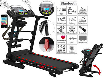 Laufband Treadmill Pulssensor Training 12 km/h Ausdauer Fitness Lautsprecher 
