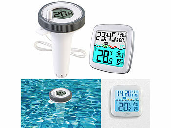 infactory 3er-Set digitale Teich- & Pool-Thermometer inkl. Funk-Empfänger, IP67