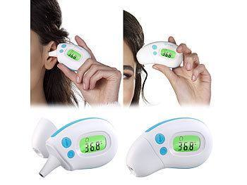 newgen medicals Medizinisches Mini-Infrarot-Fieberthermometer für Ohr- & Stirnmessung