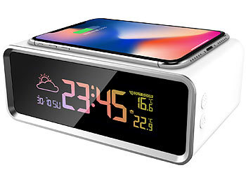 DCF Zeitanzeige farbig Farbe Funkwecker Digital Uhr Wecker Tischuhr Aussenthermometer