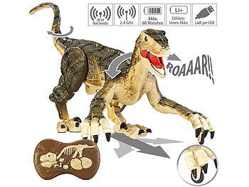 Ferngesteuerter Dino: Playtastic Ferngesteuerter XL-Dinosaurier mit Soundeffekten, 2,4 GHz, 45 cm