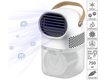Mini Luftkühler: Sichler 3in1-Tisch-Luftwäscher, -befeuchter, -kühler mit Aroma-Funktion, 750ml