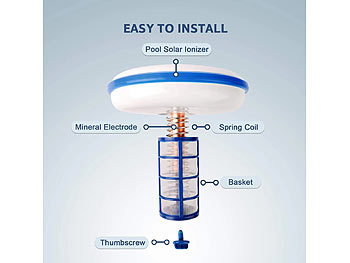 infactory Solarbetriebener Pool-Ionisator, Kupferanode, bis 160.000 Liter, IP45