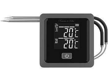 Rosenstein & Söhne Smartes Grill- & Bratenthermometer, 0-300 °C, Bluetooth, App